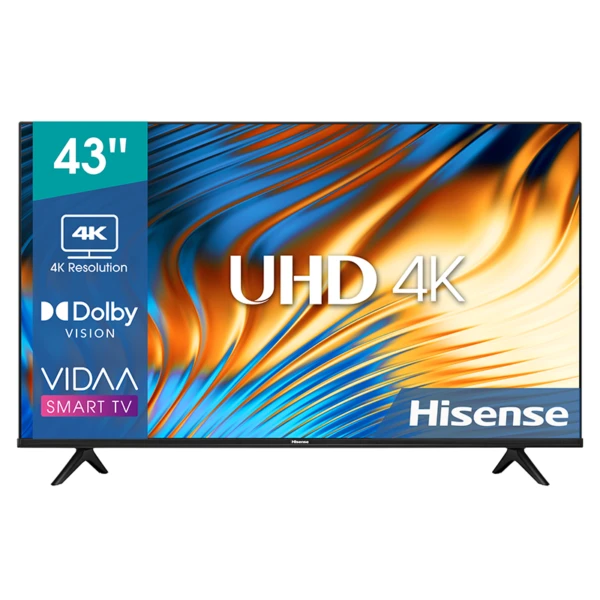 تلفزيون هايسنس 43 بوصة 4K UHD ذكي | استهلاك 90 واط | نظام VIDAA TV دولبي فيجن وضع صانع الافلام، يوتيوب، نتفليكس، ديزني+ وشاهد - موديل 43A62NS