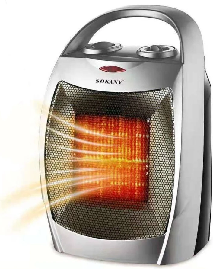 دفّاية كهربائية Sokany – قدرة 2000 واط تقريباً، ترموستات قابل للتعديل، تصميم صغير للأرضية أو الطاولة SK-1653