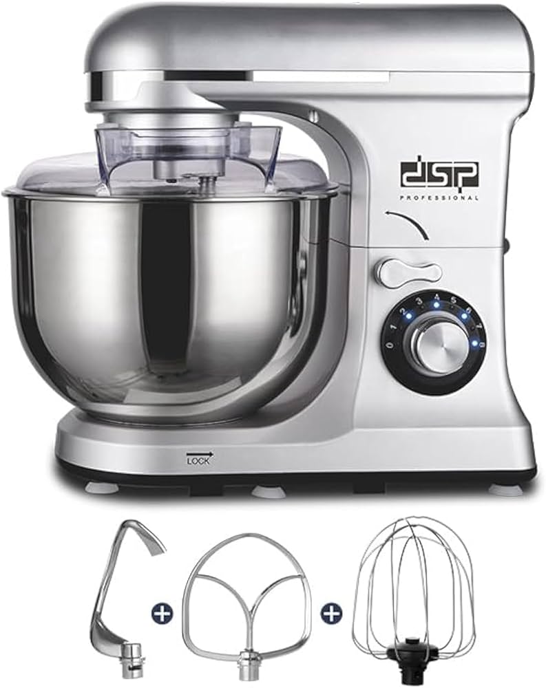 عجانة DSP سعة 7 لتر – قدرة 1300 واط، وعاء ستانلس ستيل، 8 سرعات – موديل KM3057