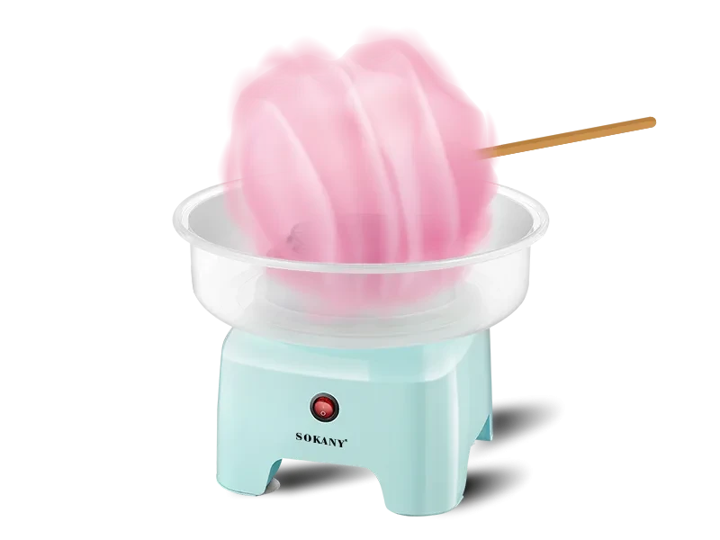 صانعة غزل البنات Sokany  – سعة وعاء 29.8 سم، قدرة 500 واط، تصميم مقاوم للرذاذ مع جسم ستانلس ستيل SK-520