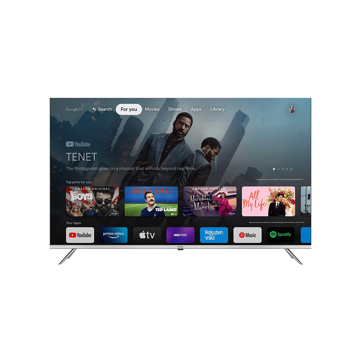 شاشة هاير 75 بوصة 4K HQLED - قوة 300 واط، مع نظام Google TV وتقنية MEMC وصوت دولبي(موديل H75P751UX)