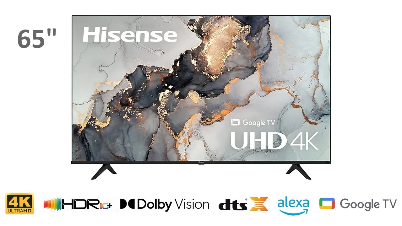 تلفزيون هايسنس 65 بوصة 4K UHD ذكي | تصميم نحيف و VIDAA OS | استهلاك 200 واط  ألوان محسّنة بتقنية HDR ودولبي فيجن - موديل 65A61H
