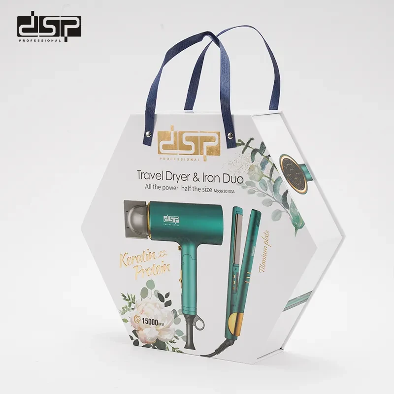 طقم تجفيف وتمليس الشعر DSP موديل 80103A – مجفف 1000 واط + مِملّس ألواح التيتانيوم