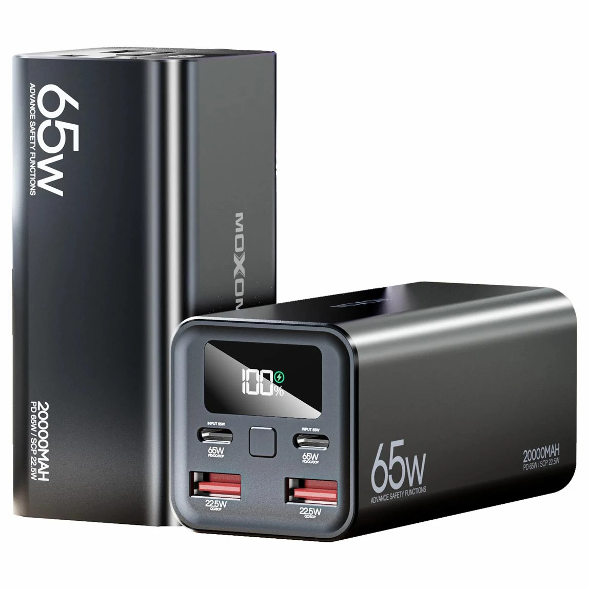 باور بنك موكسوم PB72 بسعة 20000mAh | شحن ذكي بقوة 65 وات سريع 65W PD3.1 & SCP | شاشة رقمية LCD | تصميم Mini محمول