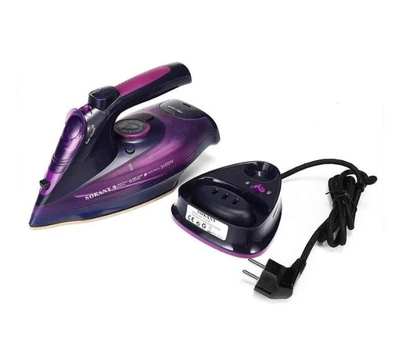 مكواة بخار لاسلكية سوكاني – 2400 واط، خزان 370 مل، بخار قوي وتحكم دقيق للكي مع خزان مياه بسعة 370 مل مع قاعدة مكواة من السيراميك AJ-2085