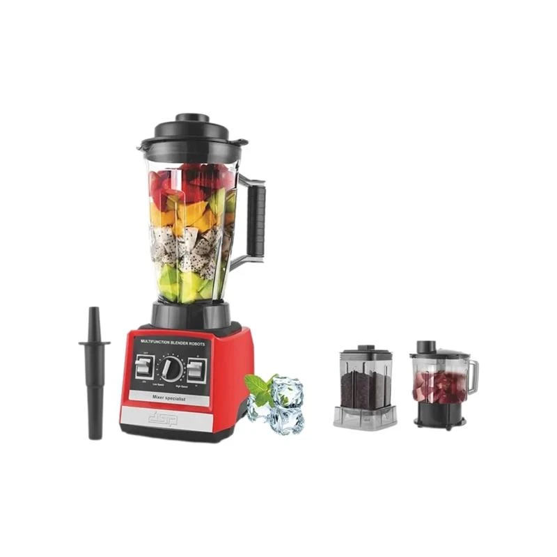 خلاط دي اس بي 3 في 1 – قدرة 1800 وات، سعة 3 لتر، 28000 دورة في الدقيقة، مع مطحنة ومفرمة – لون أحمر أنيق – موديل KJ2187