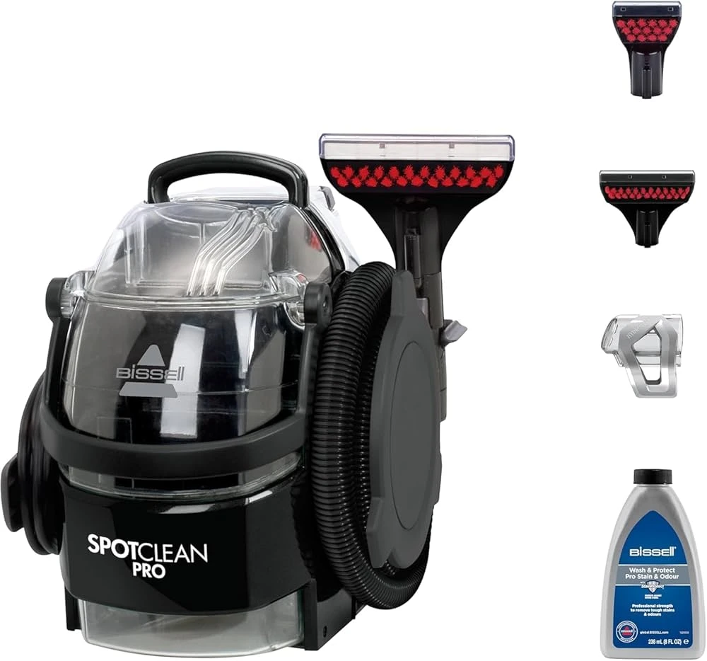 بيسيل سبوت كلين برو – منظّف سجاد ومفروشات محمول بقدرة 750 واط، بسعة 2.8 لتر، مزيل للبقع والانسكابات، تنظيف أقمشة السيارات والأرائك موديل 1558E