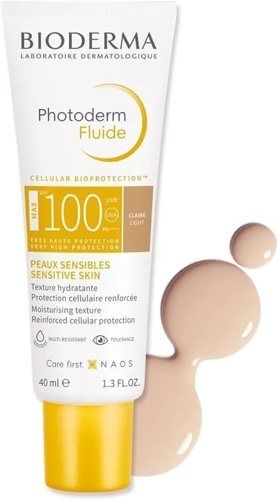 واقي الشمس بيوديرما فوتوديرم فلويد ماكس SPF 100 بدرجة فاتحة – حماية فائقة وتوحيد لون البشرة الحساسة – 40 مل