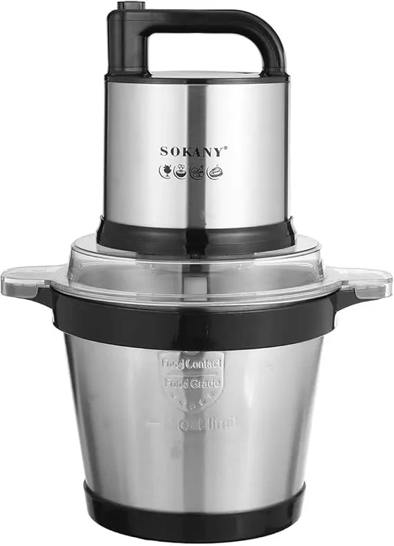 فرّامة سوكاني – سعة 4 لتر ستانلس ستيل، قدرة عالية 800 واط، شفرات رباعية حادة للفرم السريع SK-7028