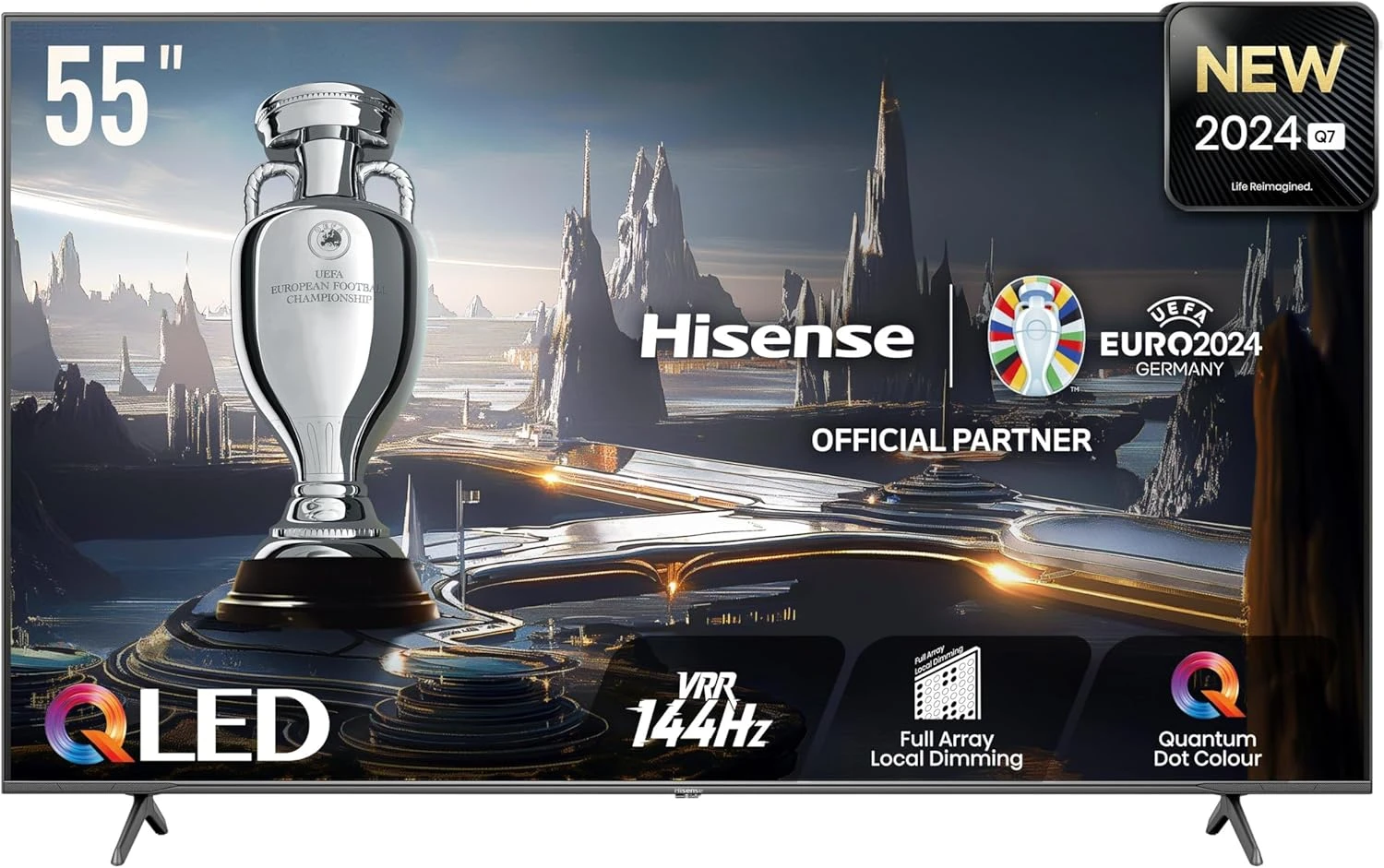 تلفزيون هايسنس 55 بوصة 4K QLED سمارت – معدل 120 هرتز ودولبي فيجن/أتموس – استهلاك 200 واط – موديل 55Q7N